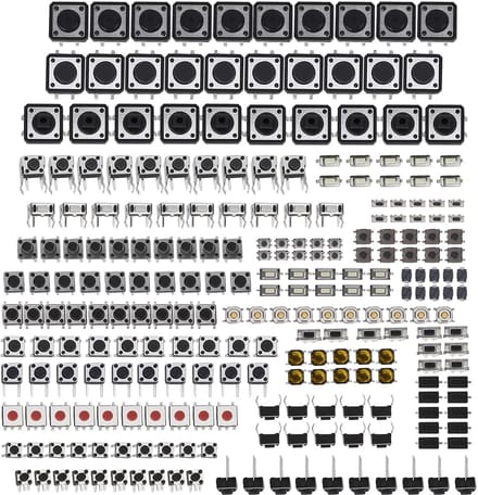 Dailygoods - Tactiele Drukknop Schakelaar Assortiment (125 stuks)