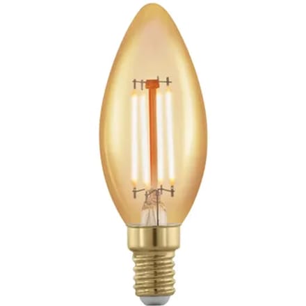 Eglo Ledfilamentlamp Kaars - Amber - D3,7cm - Warm Wit - E14 - 4w