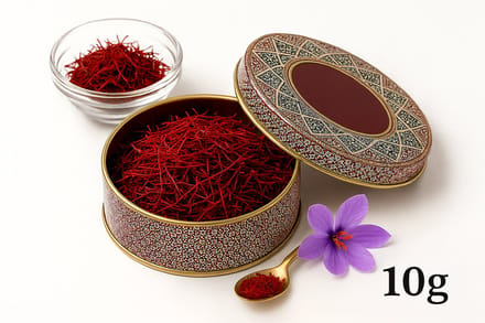 Saffraan 10 g – Premium Iraanse kwaliteit | 100% puur | Super Negin | 1e Klasse Gecertificeerd