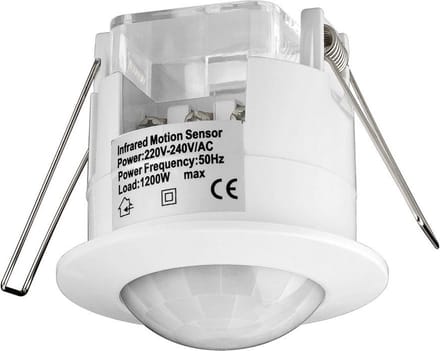 Bewegingsmelder - Inbouw - Relais - Ø61.5mm - 6 meter bereik - IP20 - 230 V - Wit - Allteq