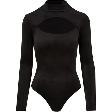 Urban Classics - Velvet CutOut Turtleneck Bodysuit - M - Zwart