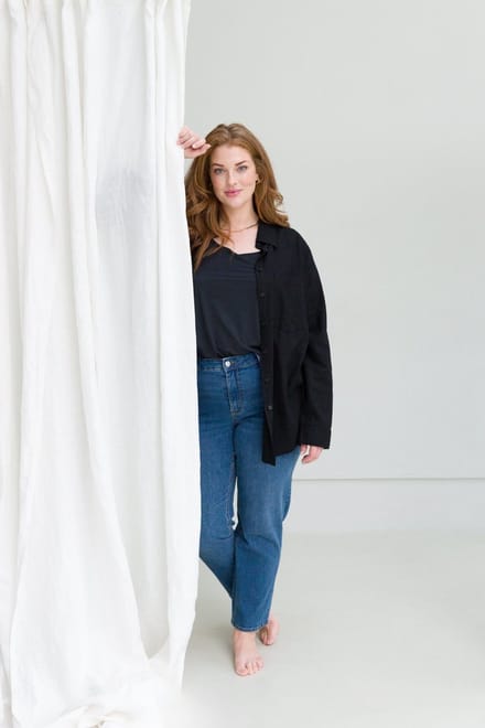 BASE LEVEL CURVY Annelia Bottoms - Mid Blue - maat WX-0(44) / L28