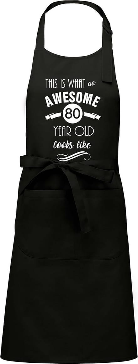 Awesome 80 year - 80 jaar cadeau - keukenschort - BBQ schort - verjaardag - zwart