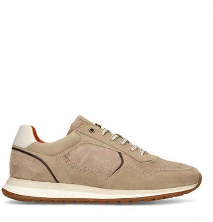 No Stress - Heren - Beige nubuck sneakers - Maat 46