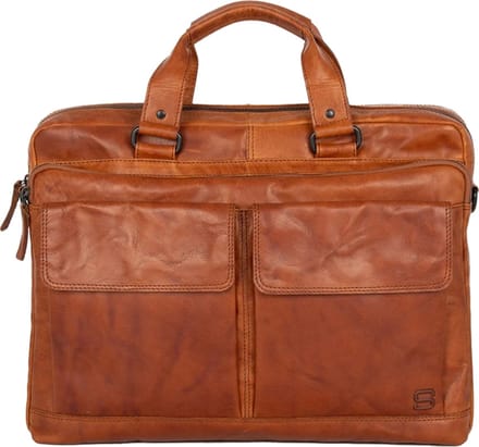 Leren Laptoptas - 17 inch - Robert - Brandy Cognac