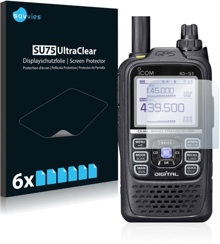 Savvies - Screenprotector voor Icom ID-51 - Folie Beschermfolie transparant 6 Stuks