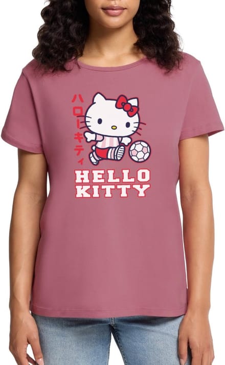 Hello Kitty Speelt Voetbal Premium T Shirt Dames