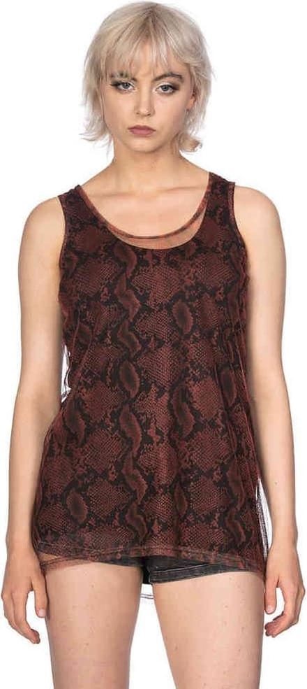Banned - JERSEY AND SNAKE VEST Mouwloze top - 4XL - Rood