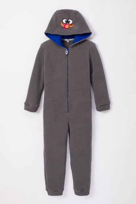Woody Unisex Onesie donkergrijs - maat 8Y