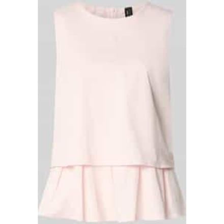 Blouses T-shirt met volantrand en ronde halsuitsnijding