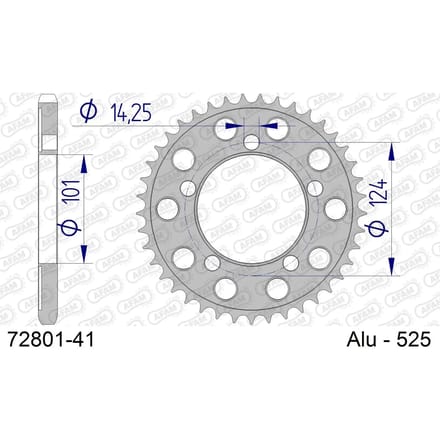 Aluminium tandwiel achter Afam 525 41 dents