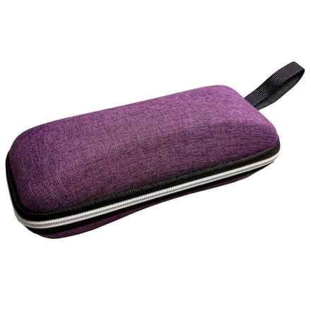 Fako Bijoux® - Brillenkoker - Hard Case - Met Rits - Canvas - Paars