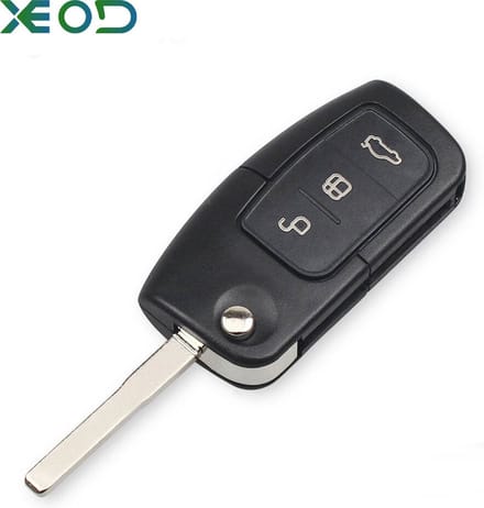 XEOD Autosleutelbehuizing - sleutelbehuizing auto - sleutel - Autosleutel / Geschikt voor: Ford 3 knops klap sleutel