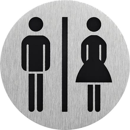 Seilflechter Deurbordje - Aluminium - Pictogram Man/Vrouw - Ø 75 mm