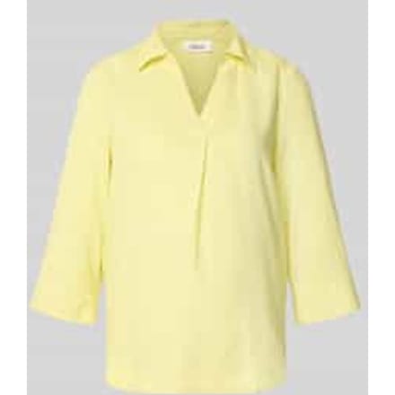 Linnen gemengde blouse met 3/4 mouwen en kraag voor dames s.Oliver