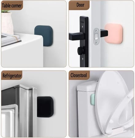 Siliconen Deurstopper - Deurbeschermer - Muurbescherming - Deurklink - Stoot rubber - Zelfklevend - Set van 2 - Roze