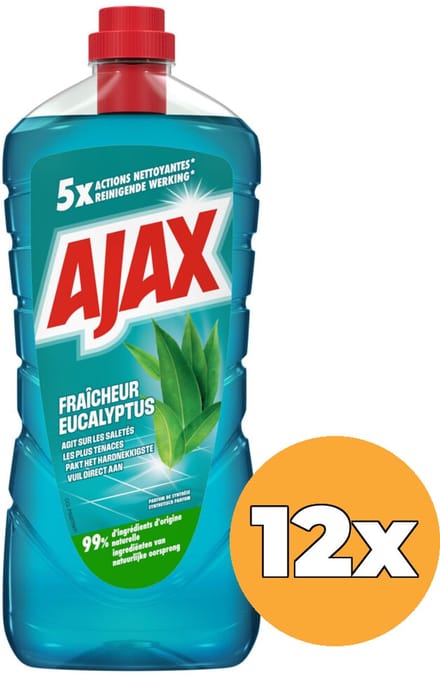 12x Ajax Allesreiniger Eucalyptus (12 x 1250 ml)
