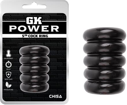GK Power - 5th Cockring - Rekbaar - Zwart