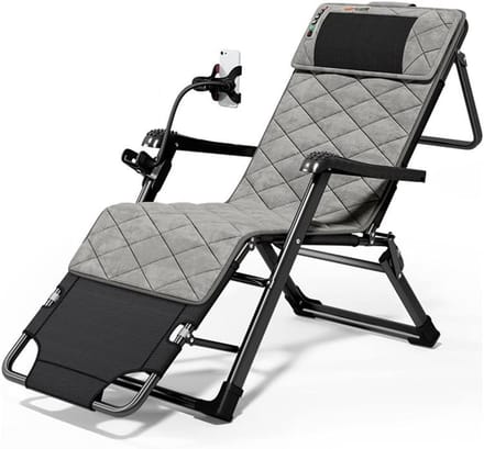 Zero Gravity Stoel - Relaxfauteuil Lounger - Buiten Ontspannen - Elektrische Massage Kussens - Opvouwbaar 65x98cm - Zwart