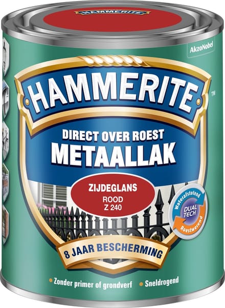 Hammerite - Metaallak Zijdeglans - Rood - 750 Ml