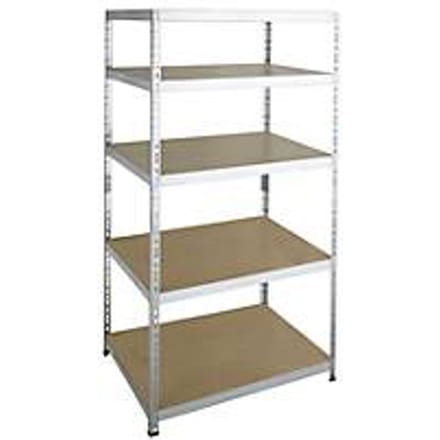 Legbordstelling - zware belasting - complete stelling - met 5 legborden - B 920 x D 460 x H 1800 mm - gegalvaniseerd