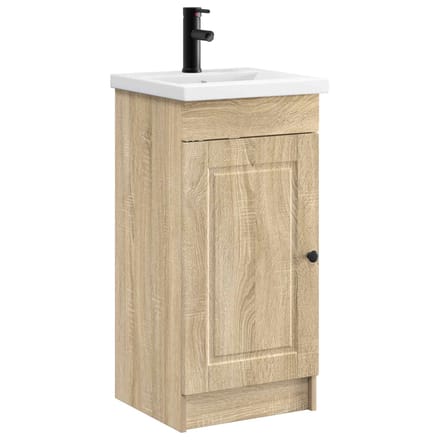vidaXL - Badkamer - Vanity - met - Wastafel - Sonoma - Eiken - 42 - x - 40 - x - 84,5 - cm