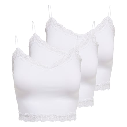 ONLY T-shirt ONLVICKY LACE SEAMLESS CROPPED TOP 3P Set van 3