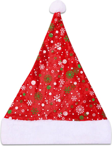 LUQ - Kerstmuts - Sneeuwvlokken - Volwassenen - Kind - Kerstkleding - Kerstversiering - One Size - Rood - Groen