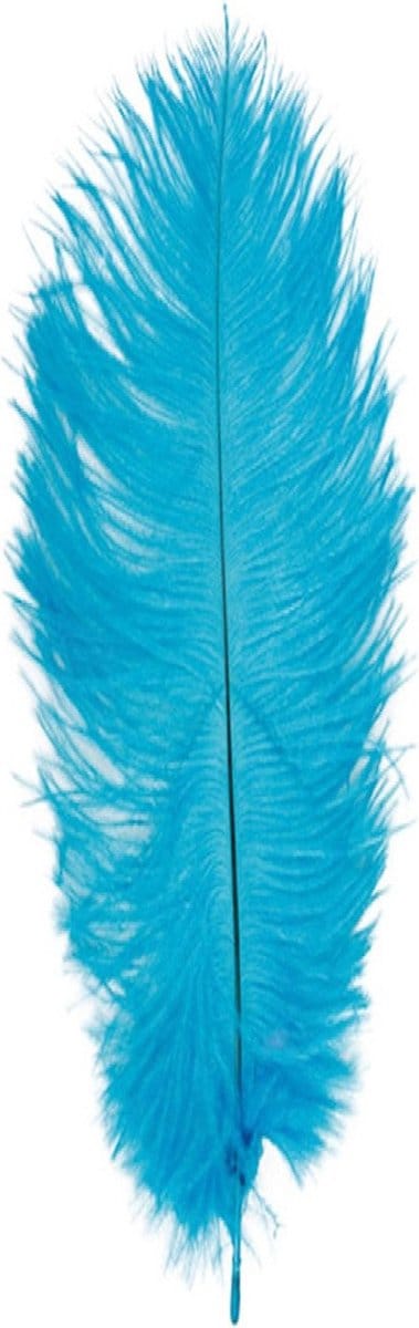 Chaks Struisvogelveer/sierveer - turquoise - 55-60 cm - decoratie/hobbymateriaal