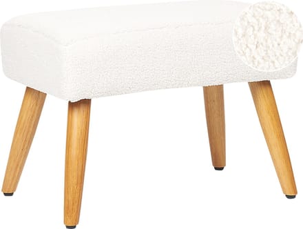TAKOMA - Voetenbank - Wit - Bouclé