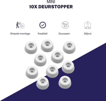 10x Deurbuffer Klein - 20x12mm - Wit