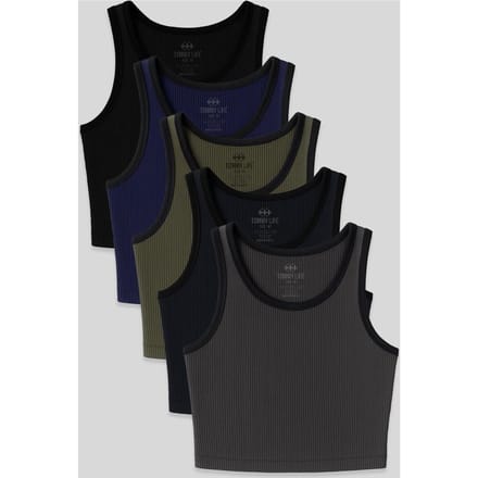 Geribbelde Katoenen Mix Cropped Top