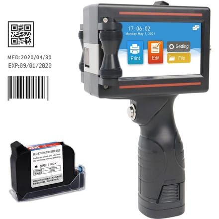 Handheld Printer Draagbare Inkjetprinter High Definition Inkjet Code Printer met 4,3 inch LED AU Plug zwart