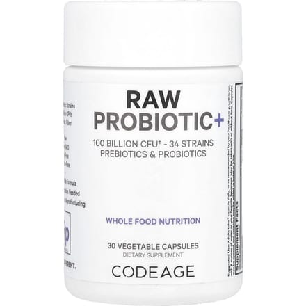 Codeage, unprocessed probiotic+, 100 billion CFU, 30 veggie capsules