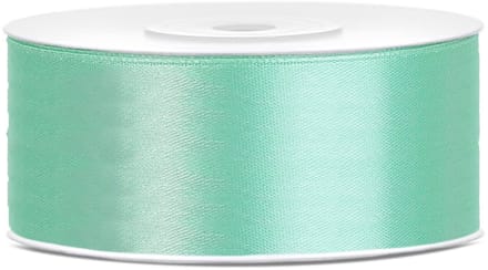 PartyDeco - Satijn lint mint 25 mm /rol 25 m