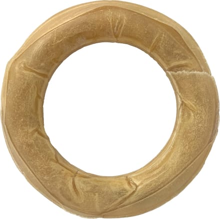 Petsnack - Hondensnack - Geperste Kauwring - Gedroogde Buffelhuid - 15 cm - 3 stuks