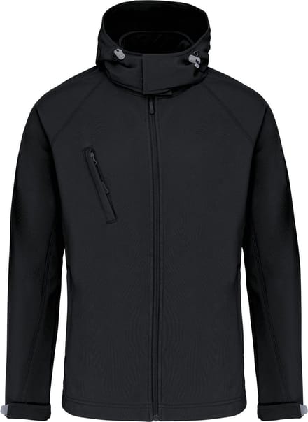 Kariban Heren softshell jas met afneembare capuchon K413 - Black - S