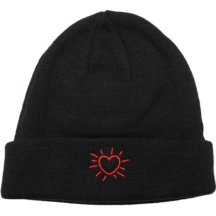 Mister Tee - Glowing Heart Beanie Muts - Zwart