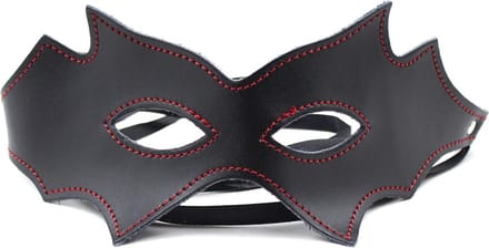 PU leren BDSM oogmasker - zwart / rood