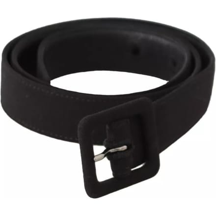 Dolce & Gabbana Zwarte Velours Leren Logo Riem met Gesp