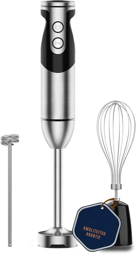 QORA® Milkshake Machine - Milkshake Maker - Smoothie Maker - Zwart/Zilver - 7cm x 7cm x 30cm