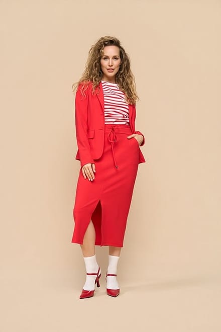 MI PIACE - Bonded Travel Pencil Rok Uni 202780 Red - Maat : XS