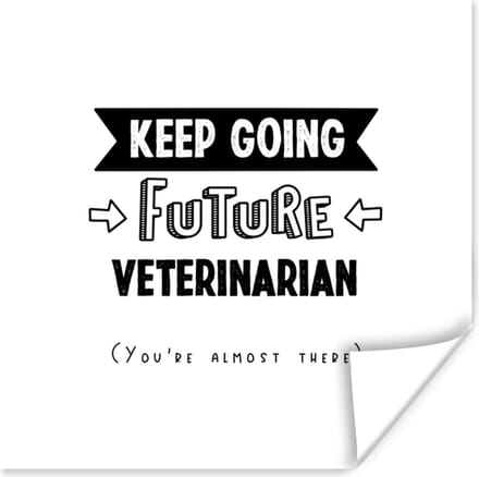 Poster Quote - Dierenarts - Studeren - 30x30 cm