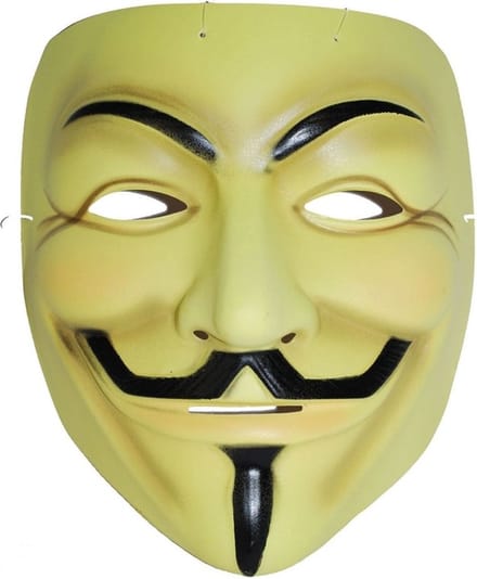 V for Vendetta Feestmasker - gezichtmasker - met elastiek - voor volwassenen - carnaval - halloween