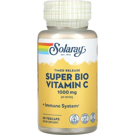 Super Bio Vitamine C, Langdurige Afgifte, 1.000 mg, 60 Vegetarische Capsules (500 mg per capsule)