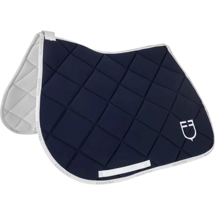 Technisch stoffen springzadeldoek met logo voor paard Equestro