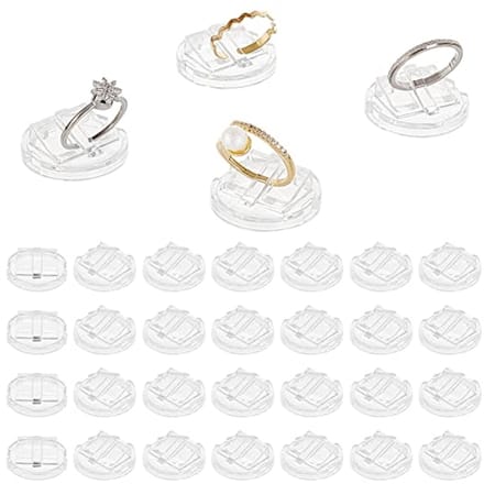 30 Stuks Transparante Acryl Ring Displayhouders voor Sieraden