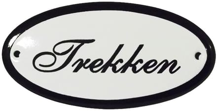 Emaille deurbord 'Trekken' ovaal