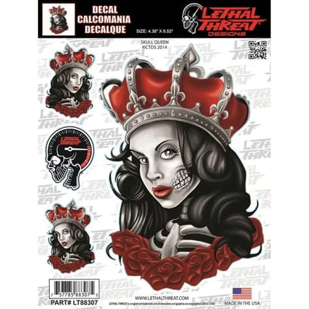 Motorfiets stickers Lethal Threat Skull Queen