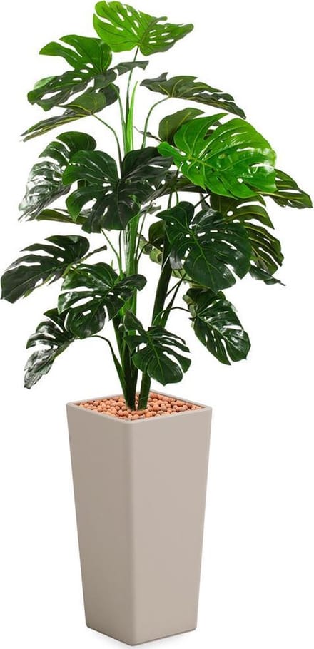 HTT - Kunstplant Monstera in Clou vierkant taupe H185 cm